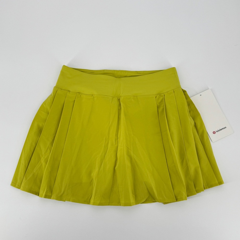 Lululemon Side-Pleat HR Tennis Skirt Yellow Serpentine Size 4 LW8AEUS YLSR